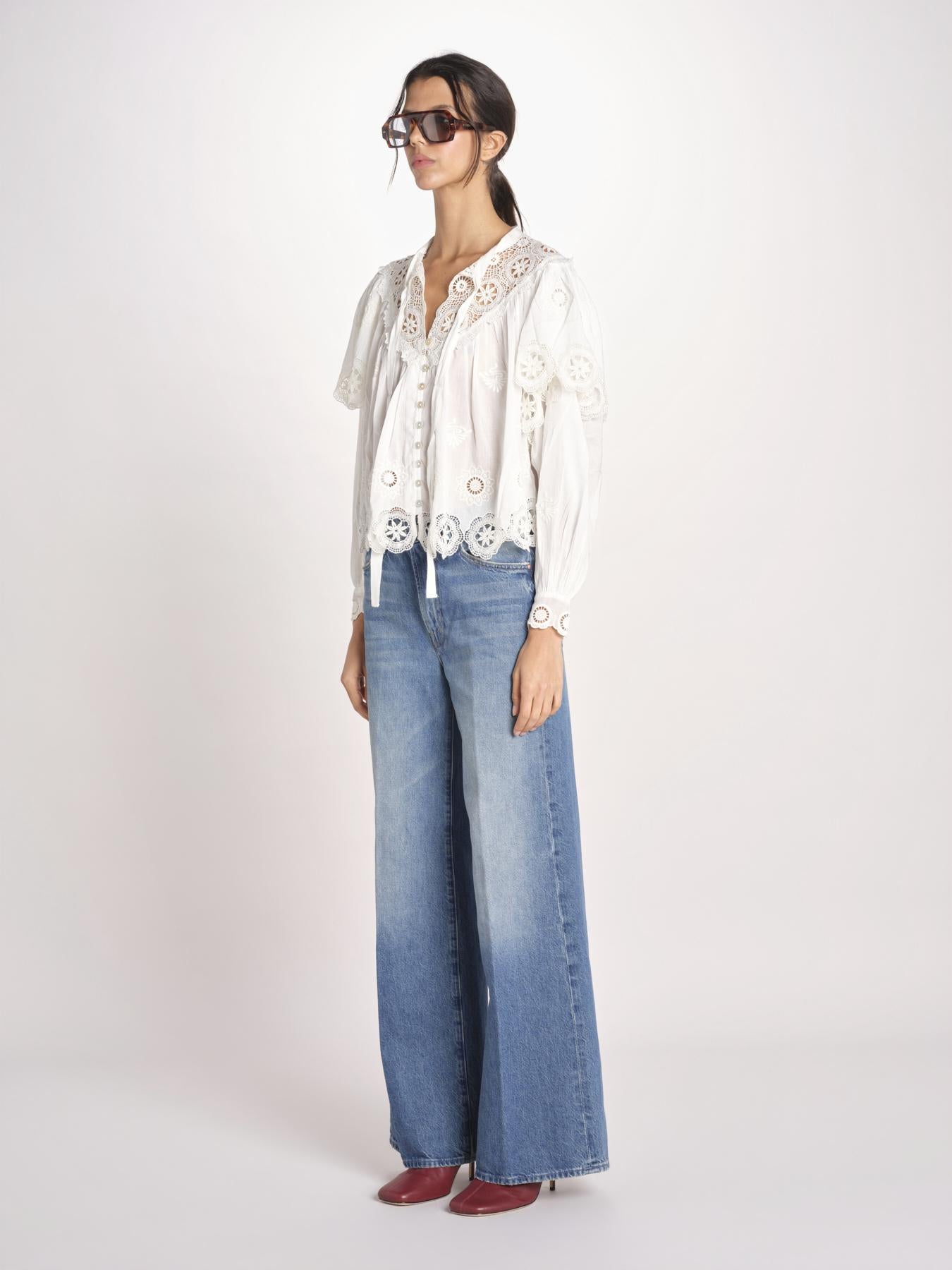 camicia a maniche lunghe in pizzo SOFIA 044 CREAM sea ny 