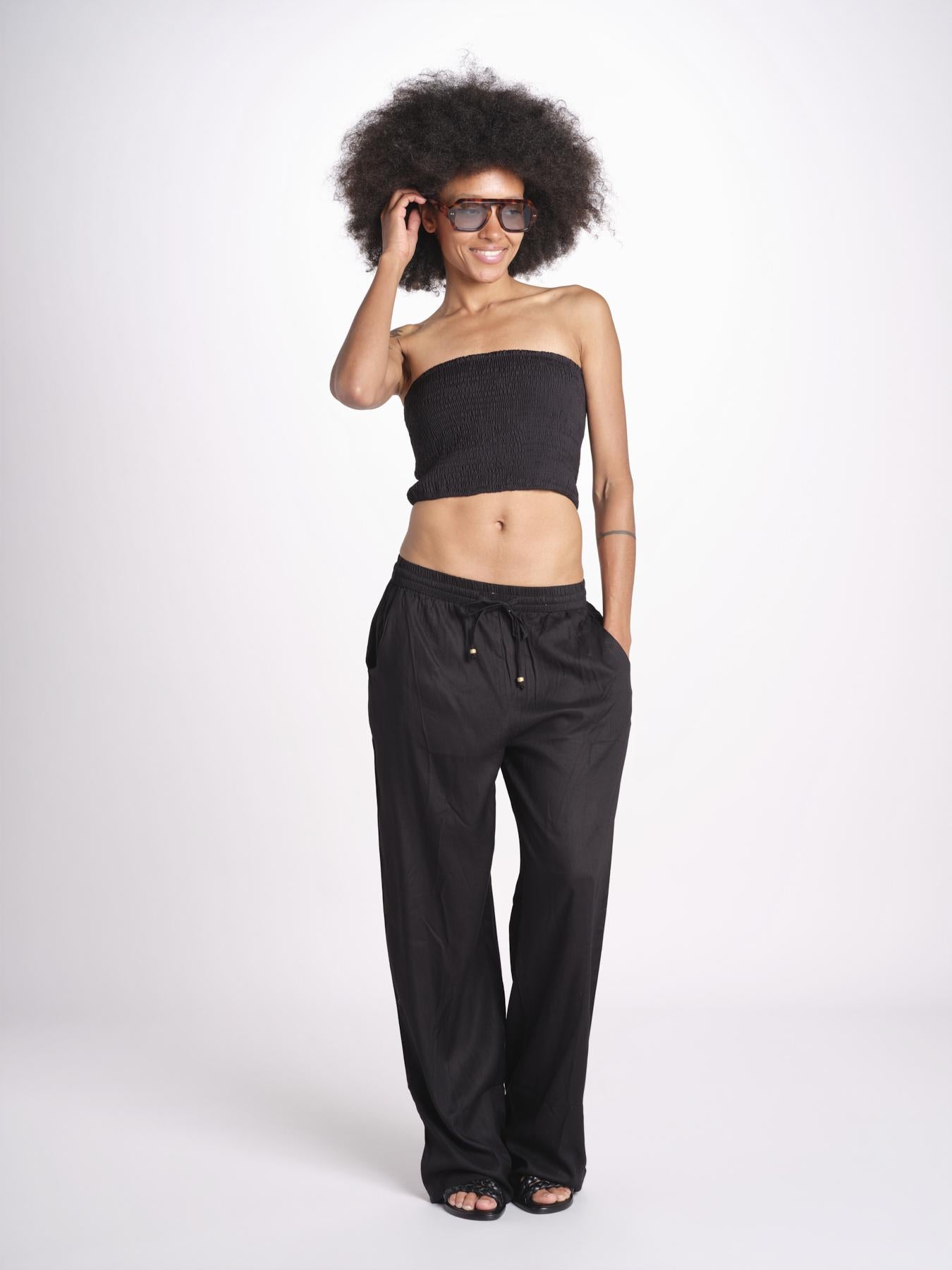 pantalone con coulisse SUMBAWAIVR NOIR laraethnics 
