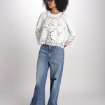 camicia con ricami THE PICNIC TOP T1460992 CREAM the GREAT 
