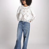 camicia con ricami THE PICNIC TOP T1460992 CREAM the GREAT 