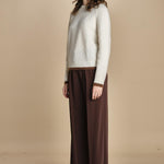 maglia a coste in mohair 15K106WM005 P110 ECRU ines de la fressange 