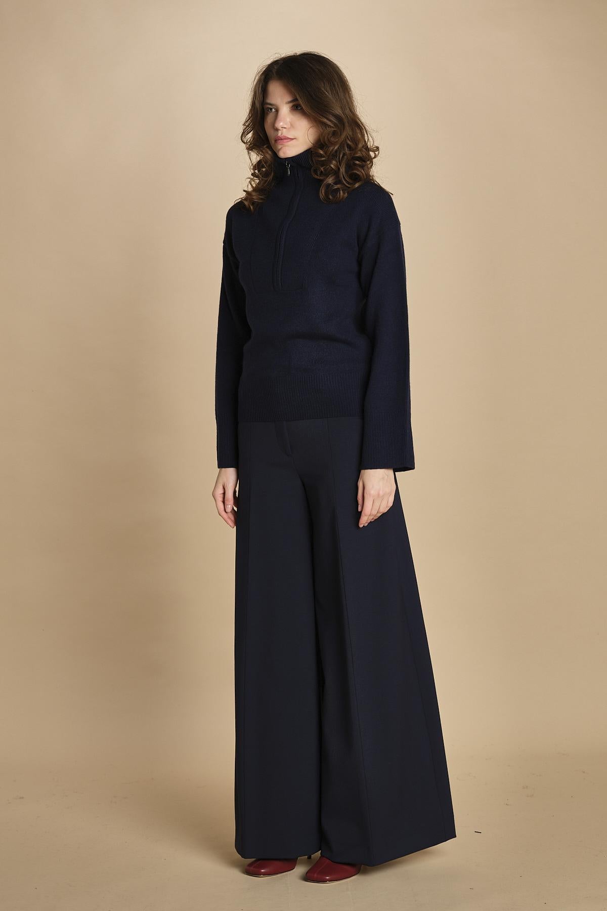 maglia mezza zip MIL14 25030 BLU milaura 