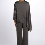 2881 camicia asimmetrica in crepe satin 2881 STONE dusan 