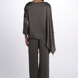 2881 camicia asimmetrica in crepe satin 2881 STONE dusan 