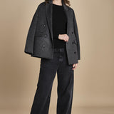 maglia girocollo a costine CAMB KNIT BLOUSE BLACK herskind 