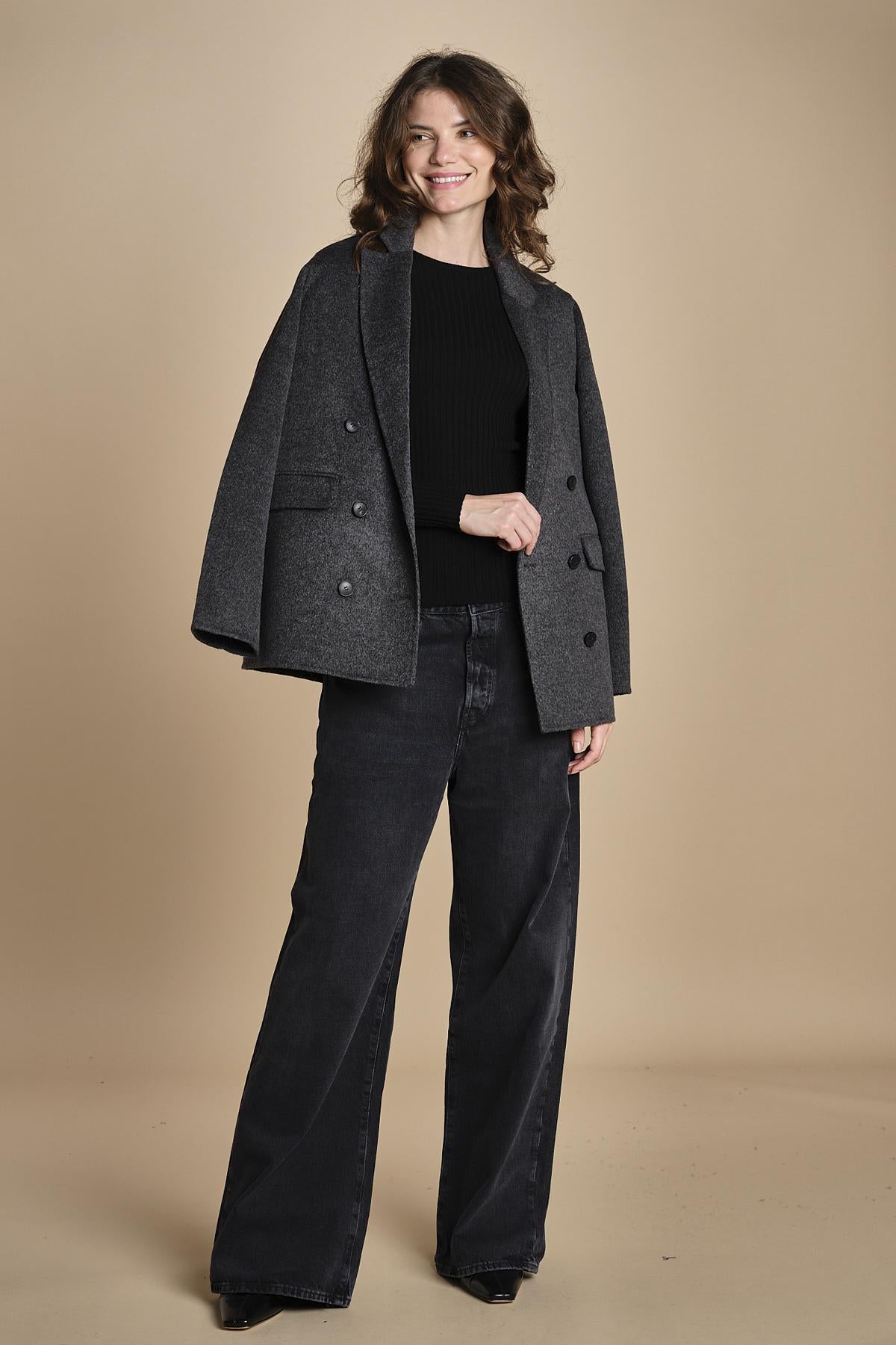 maglia girocollo a costine CAMB KNIT BLOUSE BLACK herskind 