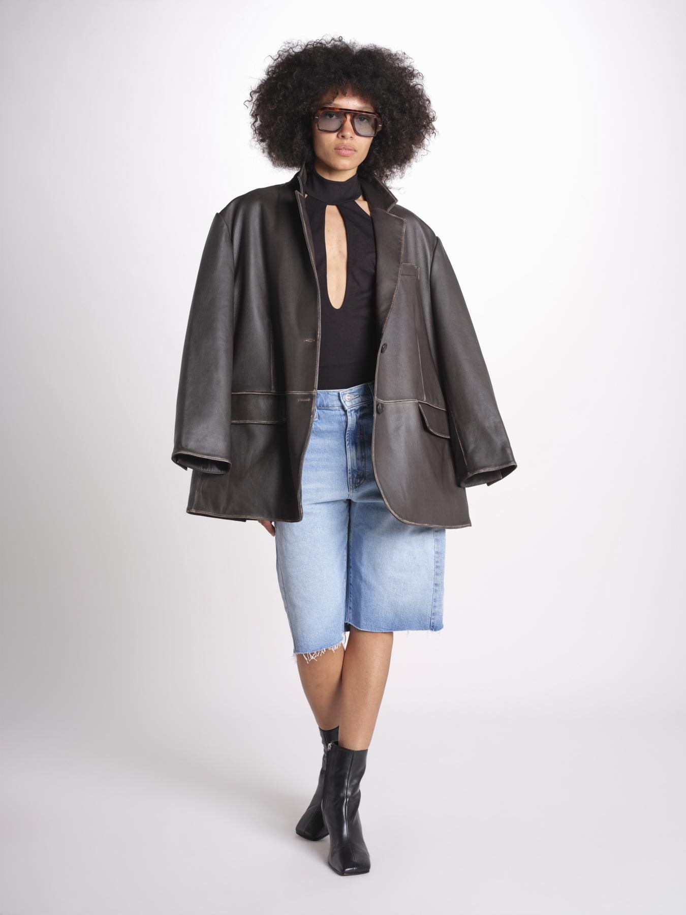 1239 BEAU body con allacciatura dietro e scollo profondo BEAU NERO undress code 