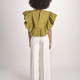 camicia con maniche a sbuffo TOMMIE KOMBU GREEN scarlett poppies 