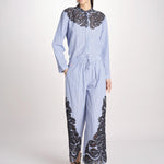 pantalone a righe con ricamo 058 MULTI sea ny 