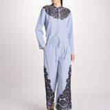 pantalone a righe con ricamo 058 MULTI sea ny 