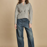 cardigan 1 bottone. CAR0335 GRI3325W soeur 