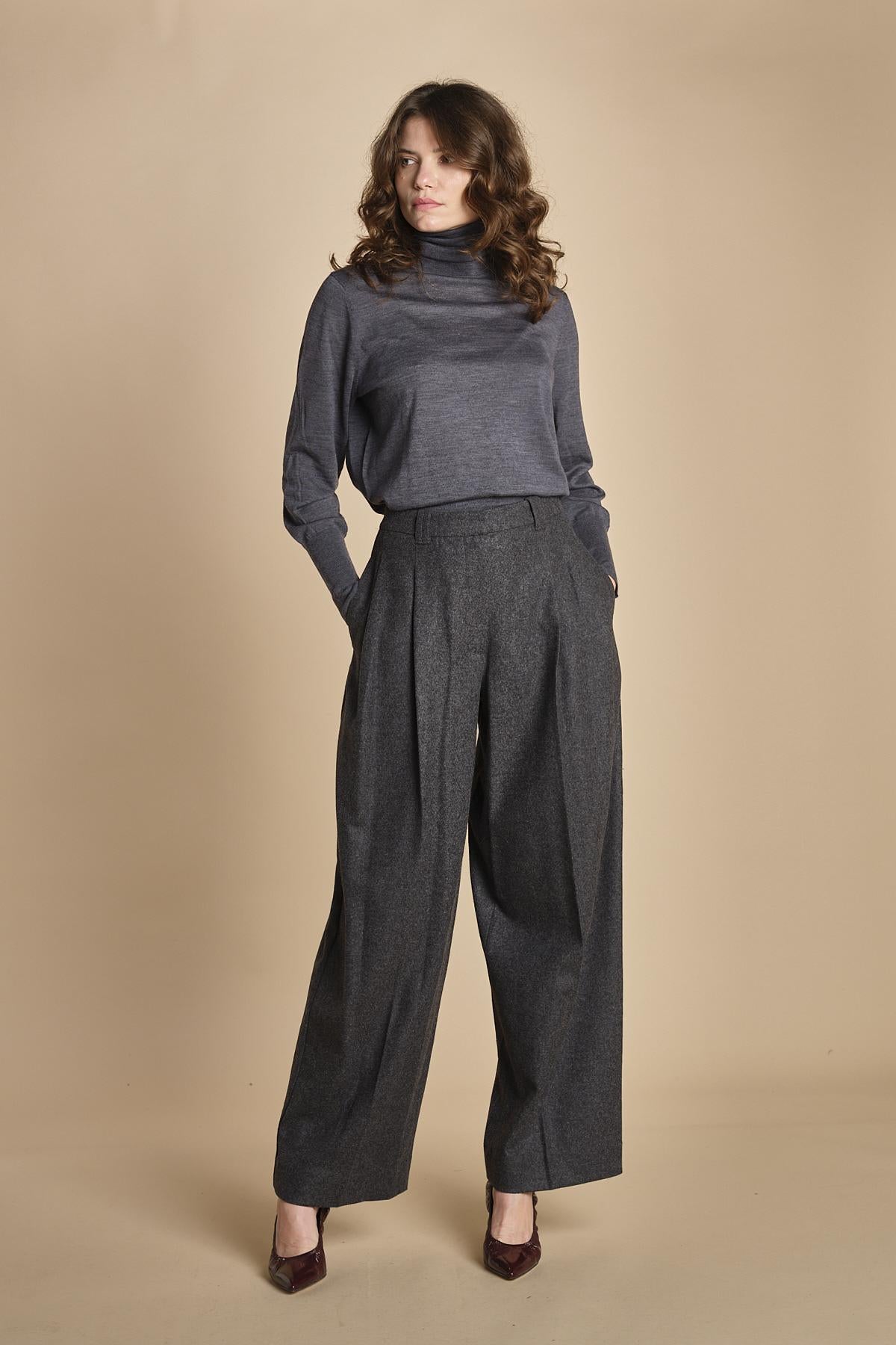 pantalone in flanella con pinces FLANNEL TAILORING 5101FLT CHACROLAT CH023 phillip lim 