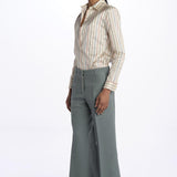 Pantalone MELODY D cropped canvas tinto capo MELODYD408501 70 quelledue 