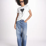 t-shirt manica corta con cuore nero JWTS02858 JUDO 103 zadig & voltaire 