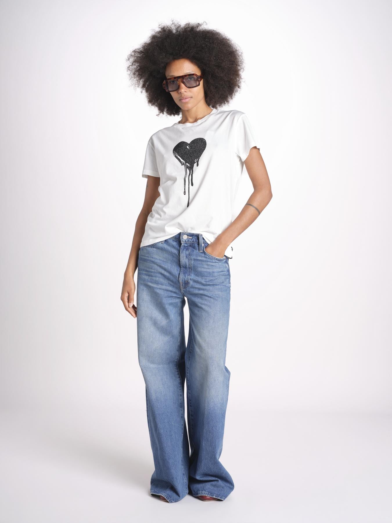 t-shirt manica corta con cuore nero JWTS02858 JUDO 103 zadig & voltaire 