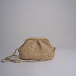 LANA clutch in paglia con pieghe e tracolla SAC LANA 01BG616 NATURALE bagatelle france 