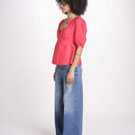 camicia m/l scollo con cuori 344593 RED L0028 farm rio 