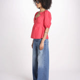 camicia m/l scollo con cuori 344593 RED L0028 farm rio 