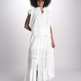 gonna in voille e pizzo CARAVELLE 6EVA53-V07316 BLANC vanessa bruno 