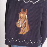 cardigan con cavalli THE HORSE LODGE S463682 NAVY the GREAT 