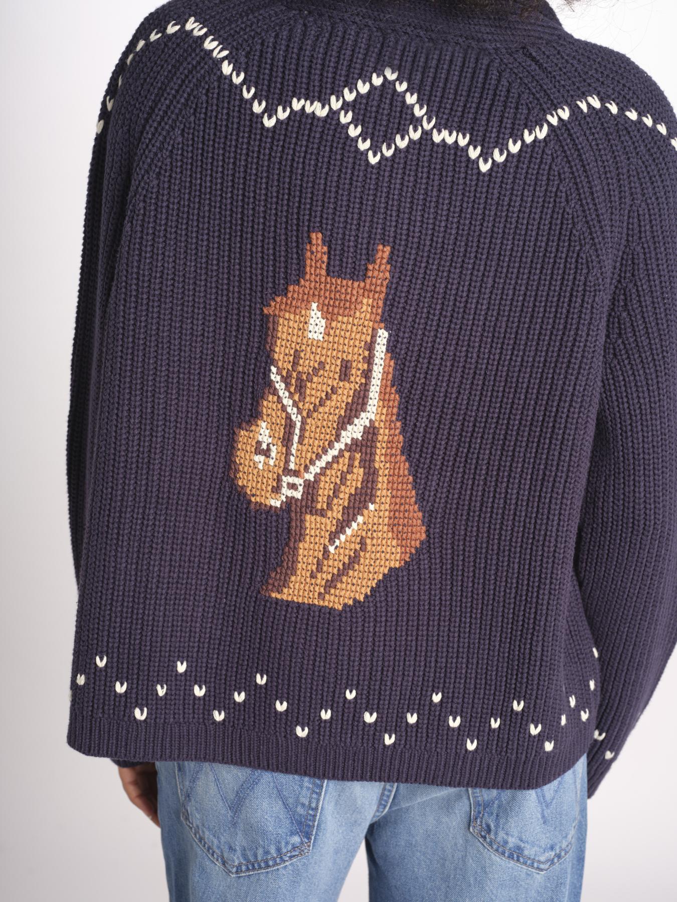 cardigan con cavalli THE HORSE LODGE S463682 NAVY the GREAT 