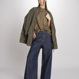 camicia guru a manica corta 5410 85237 MILITARE aspesi 