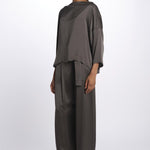 2881 camicia asimmetrica in crepe satin 2881 STONE dusan 