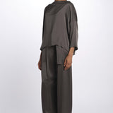 2881 camicia asimmetrica in crepe satin 2881 STONE dusan 
