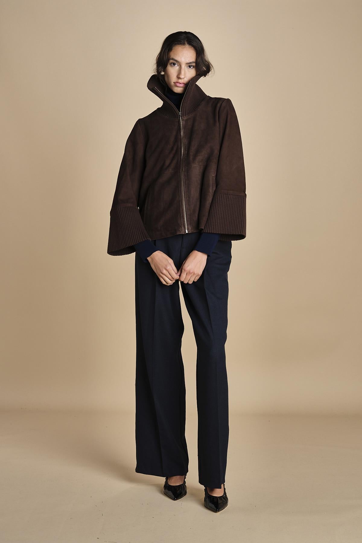 giubbino in camoscio NATE F25-173 030 CHOCOLATE oscar 