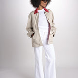 giacca sahariana con colletto in contrasto 16V525CO574 P150 BEIGE ines de la fressange 