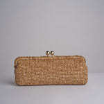 clutch lunga in paglia CORA CROCHET W01 BRUCIATO via mail bag 