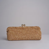 clutch lunga in paglia CORA CROCHET W01 BRUCIATO via mail bag 