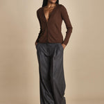 MIL LAU2 cardigan a costine fin.16 MIL LAU2 E22220 CIOCCOLATO milaura 