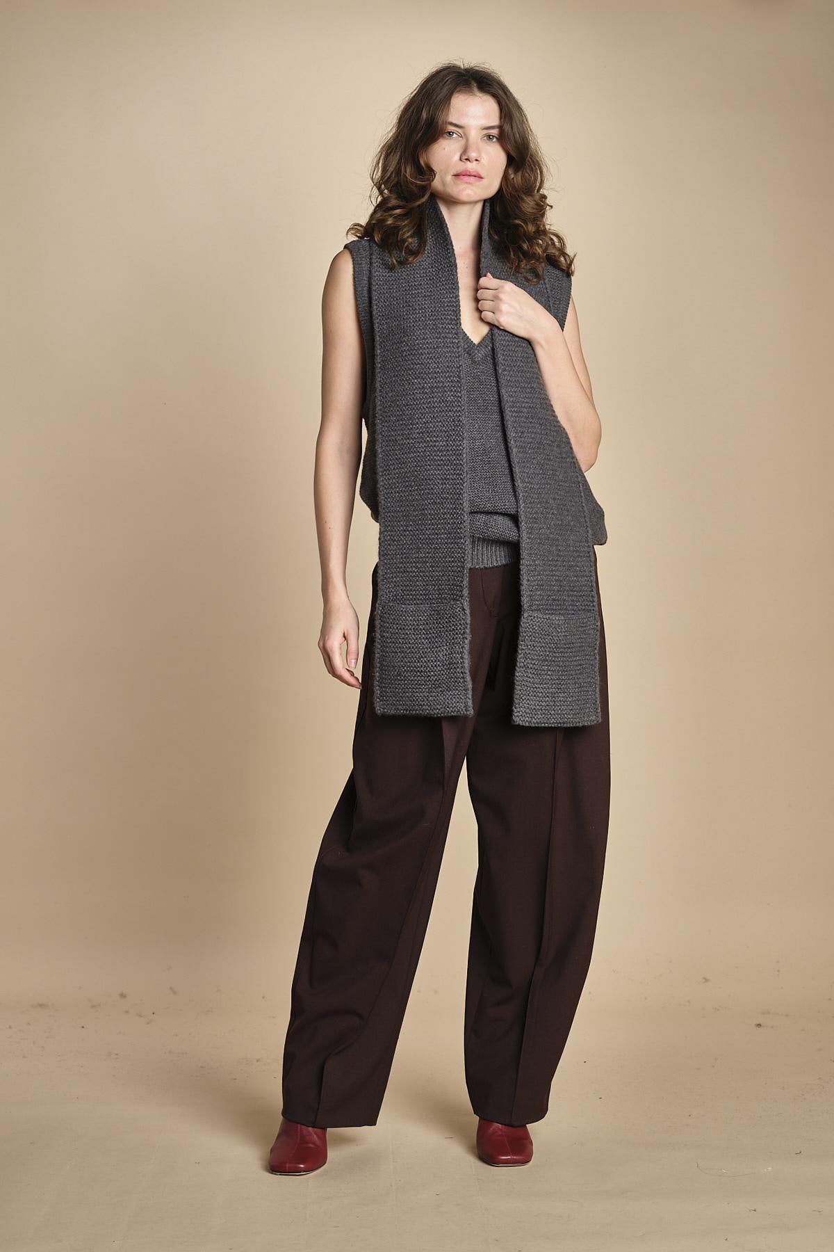 gilet over links MIL55 25024 GRIGIO SCURO milaura 