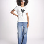 t-shirt manica corta con cuore nero JWTS02858 JUDO 103 zadig & voltaire 
