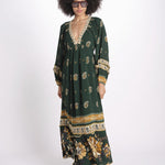 abito lungo stampa paisley 351135 AYLA GREEN 26009 farm rio 