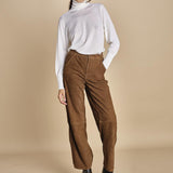 pantalone in camoscio FELISE CARAMEL malina 