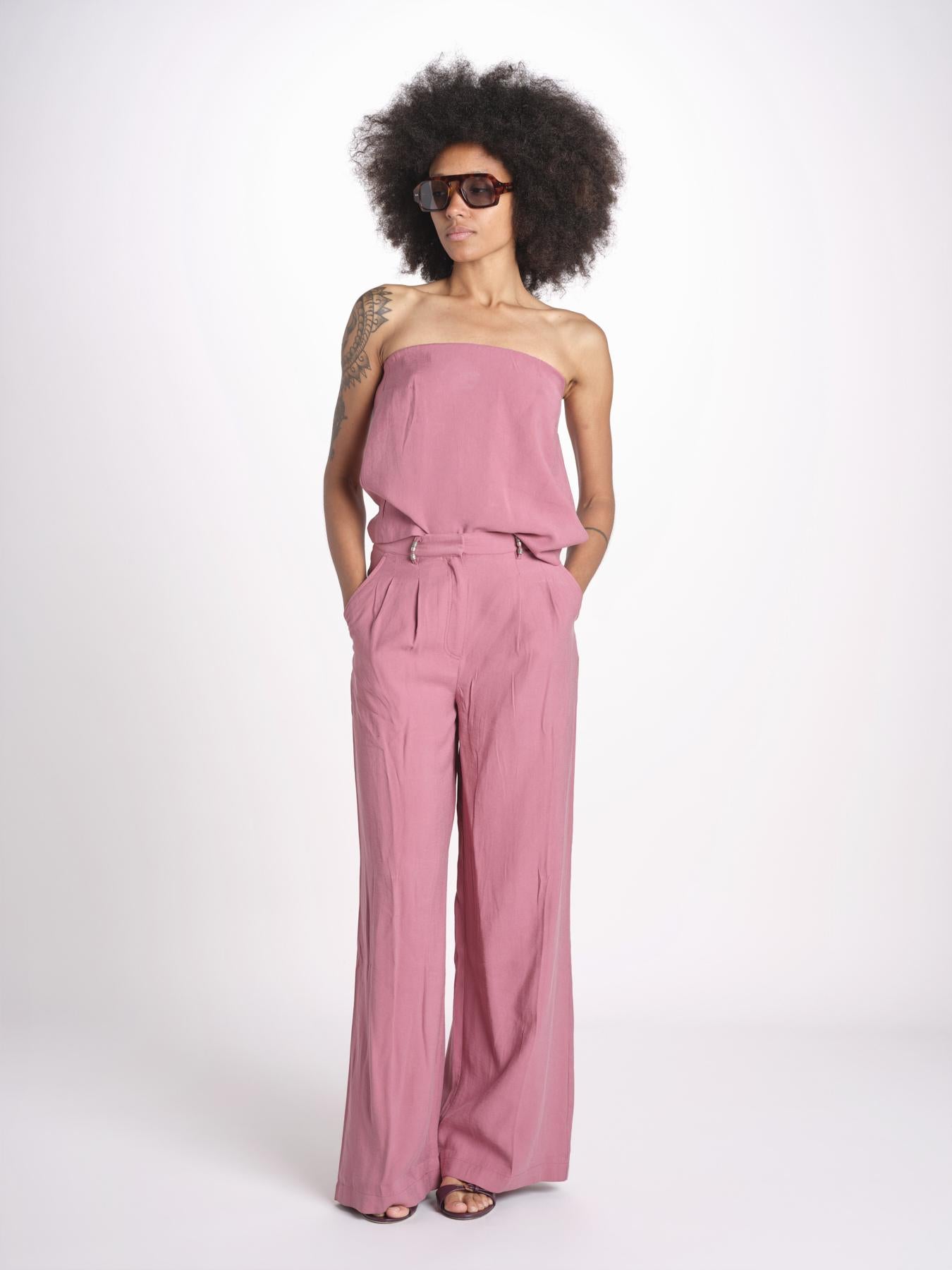 pantalone in lino con pinces DEANA ROSE ba&sh 