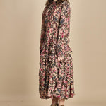 abito lungo con stampa a fiori BLURRY TINY 340025 PINK farm rio 