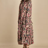 abito lungo con stampa a fiori BLURRY TINY 340025 PINK farm rio 