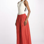 PALAZZO pantaloni in seta  by milaura. BE24252PANT RED ORANGE benaras soleil 