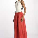 PALAZZO pantaloni in seta  by milaura. BE24252PANT RED ORANGE benaras soleil 