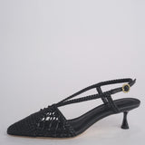 Sabot NEXUS 50 HEEL intrecciato tacco 5 F839CFC BLACK studio AMELIA 