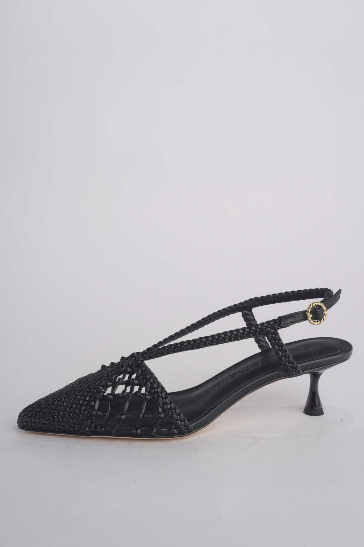 Sabot NEXUS 50 HEEL intrecciato tacco 5 F839CFC BLACK studio AMELIA 