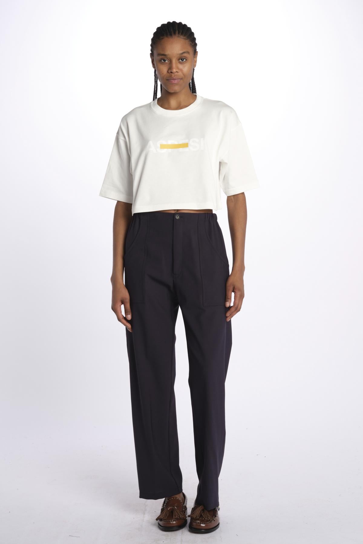 T-Shirt cropped logo Z500 NATURALE aspesi 