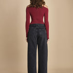 body manica lunga con spalle scoperte DRUNK BURGUNDY undress code 