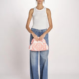 clutch in spugna dipinta a mano PM.25E28. O ORANGE le daf 