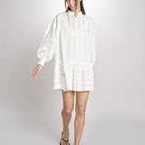 abito con ricami e nervature DIANE  2HVA27-V08718 BLANC vanessa bruno 