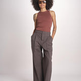pantalone con pinces e risvolto PAN1319WATSON GRIS ANTHRACITE GRI0326S soeur 