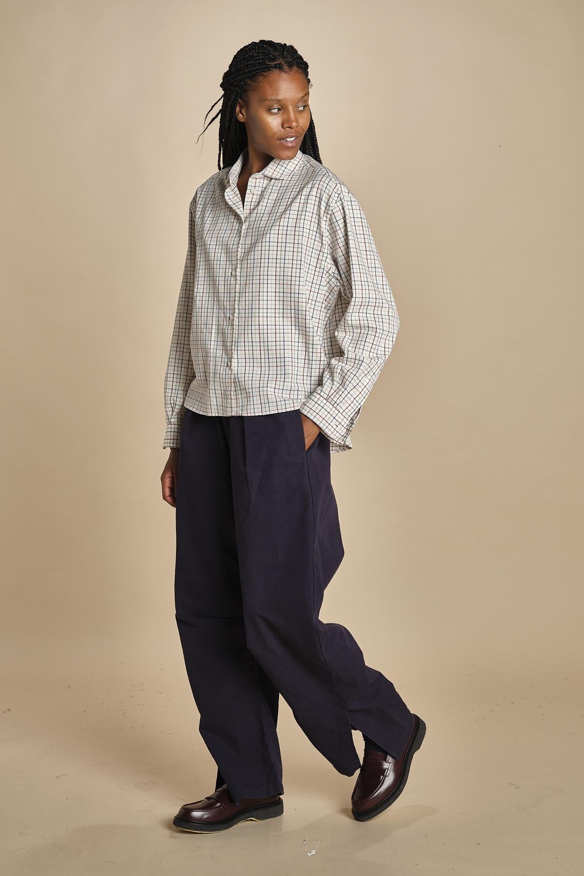 camicia quadri con collo rotondo 5432 40042 aspesi 
